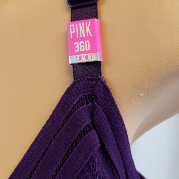 B463 Pink Victoria Secret Unlined Demi Purple  bra - Picture 4 of 4